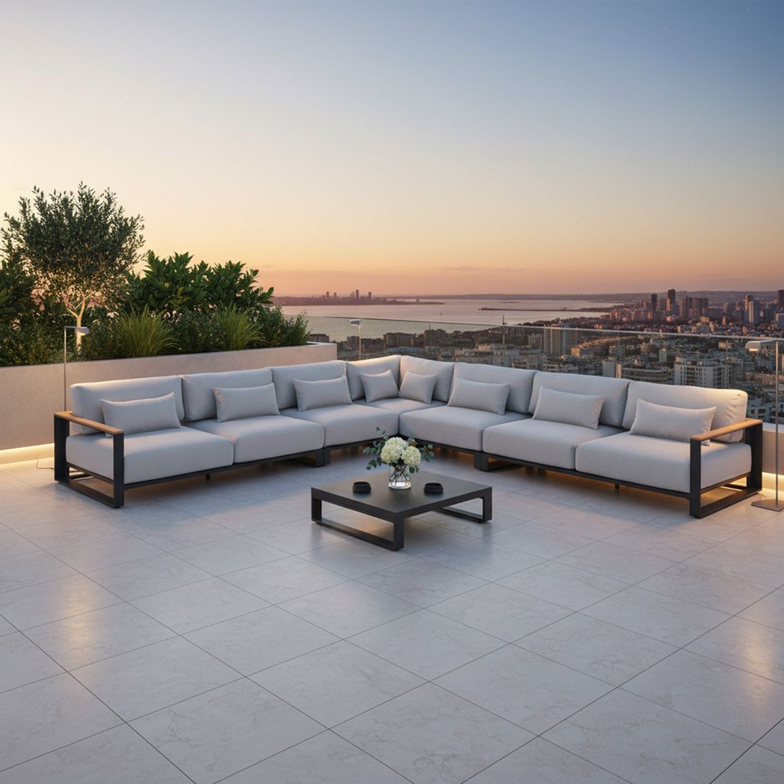 OUTLIV. Ravino Ecklounge inkl. Loungetisch Aluminium/Olefin