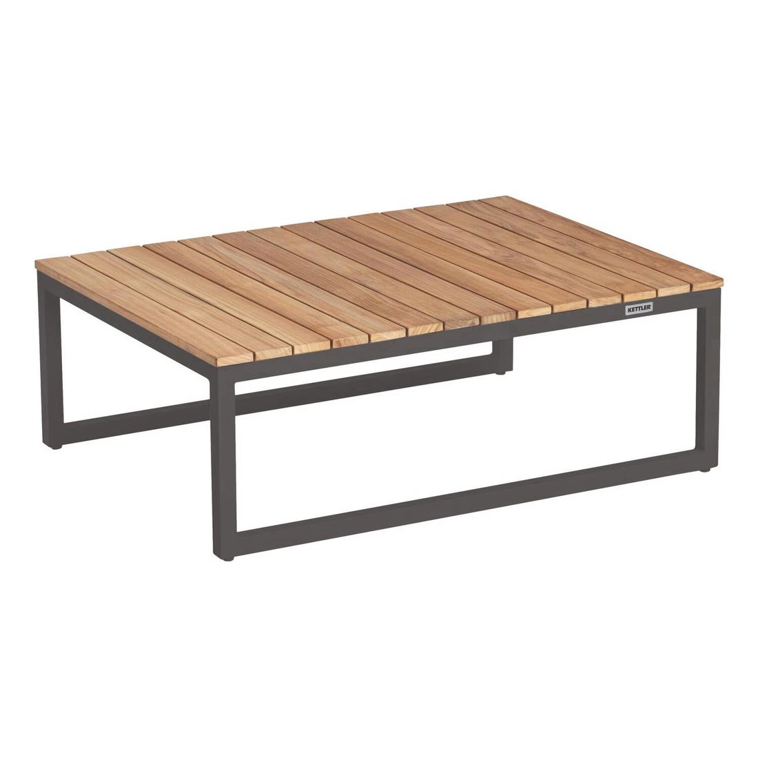 Kettler Ocean Skid Platform Loungetisch 95x70cm Aluminium/Teak