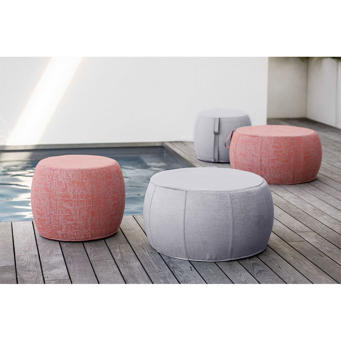 Stern Pouf Hocker groß Outdoorstoff