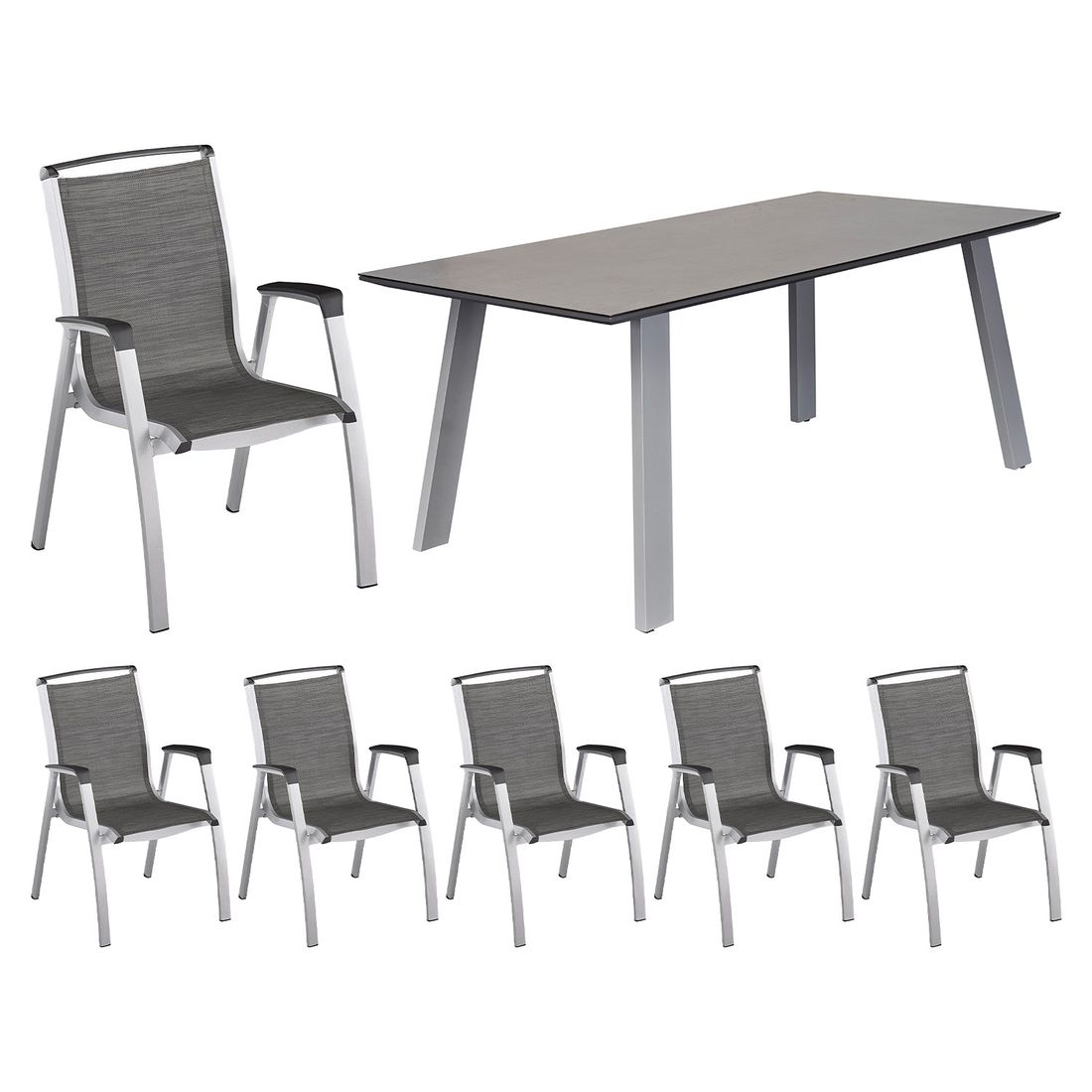 Kettler Forma II Gartenmöbel-Set L (6 Plätze) mit OUTLIV. Tisch 180x90cm