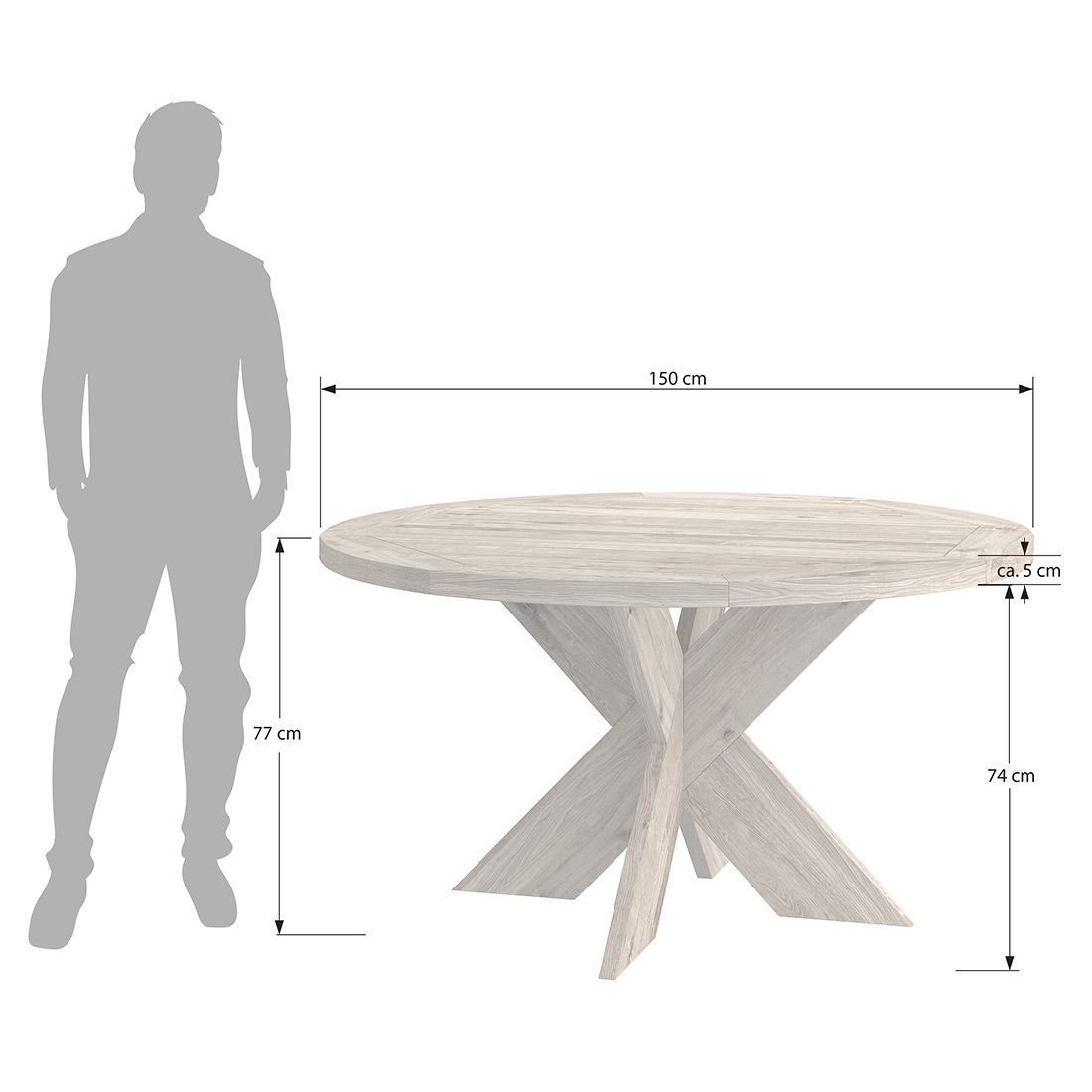 OUTLIV. Atlanta Gartentisch inkl. Drehteller Ø150cm Teak Recycelt