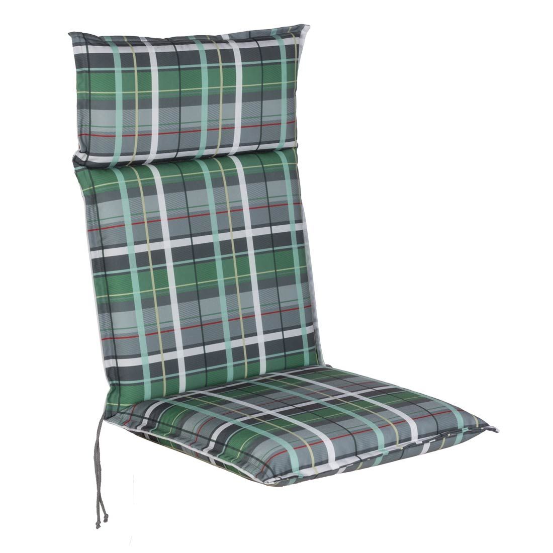 hoch Design Sesselauflage Universal 124x52x7 Grün Karo -2217 Melegant