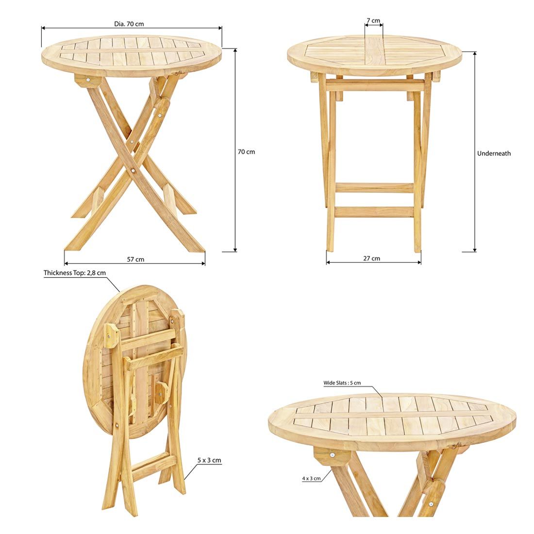 OUTLIV. Portland Klapptisch Ø70cm