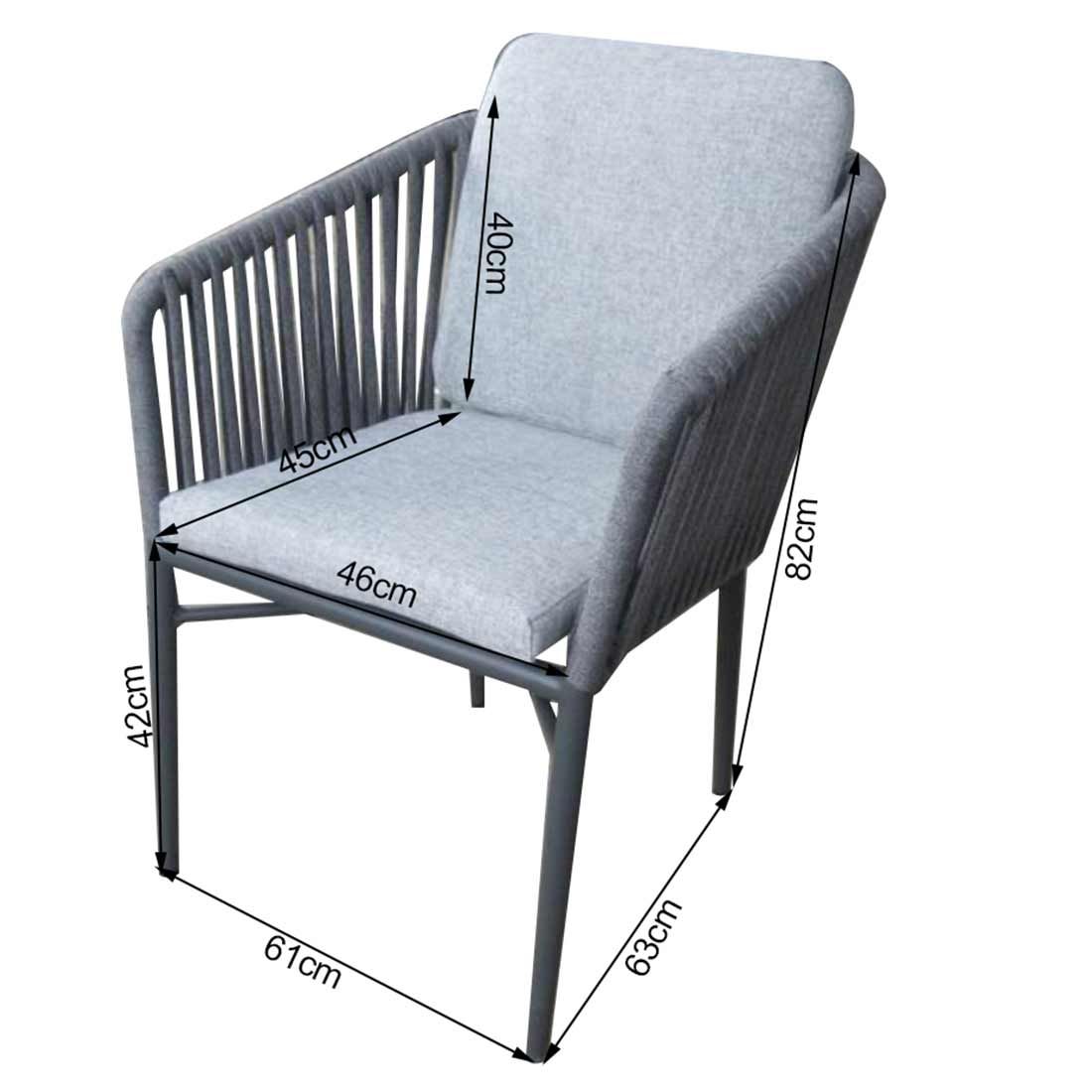 Acamp Manhattan Gartensessel Aluminium mit Sitz- und Rückenkissen