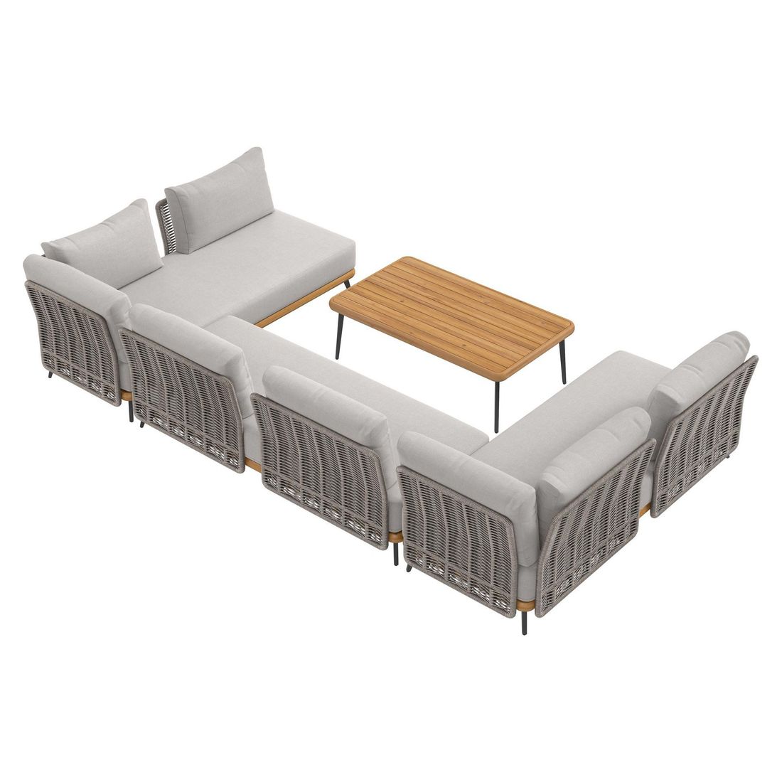OUTLIV. Ava Ecklounge inkl. Loungetisch Akazie/Rope/Polyester