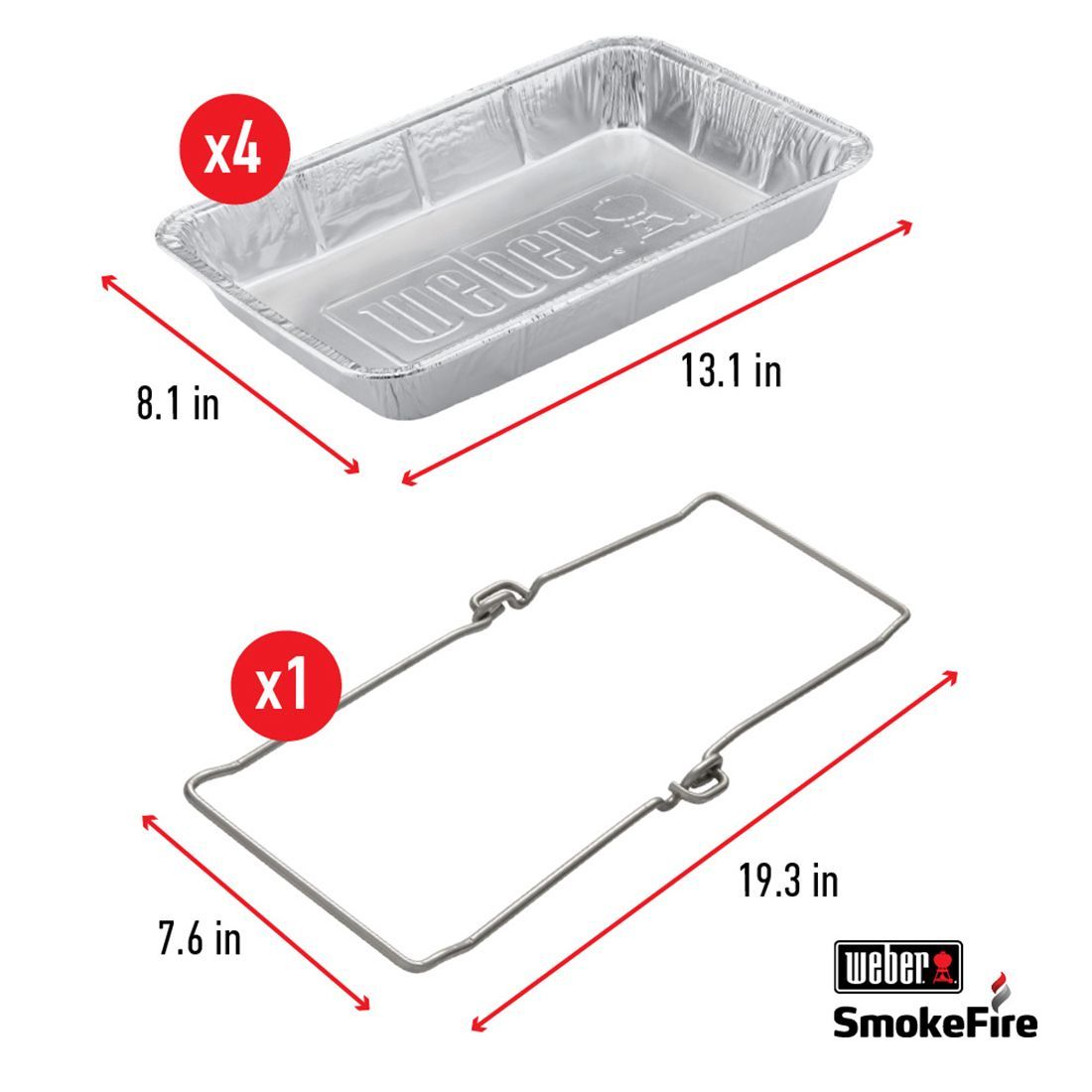 Weber Wet-Smoke-Kit Aluminiumschalen mit Gestell