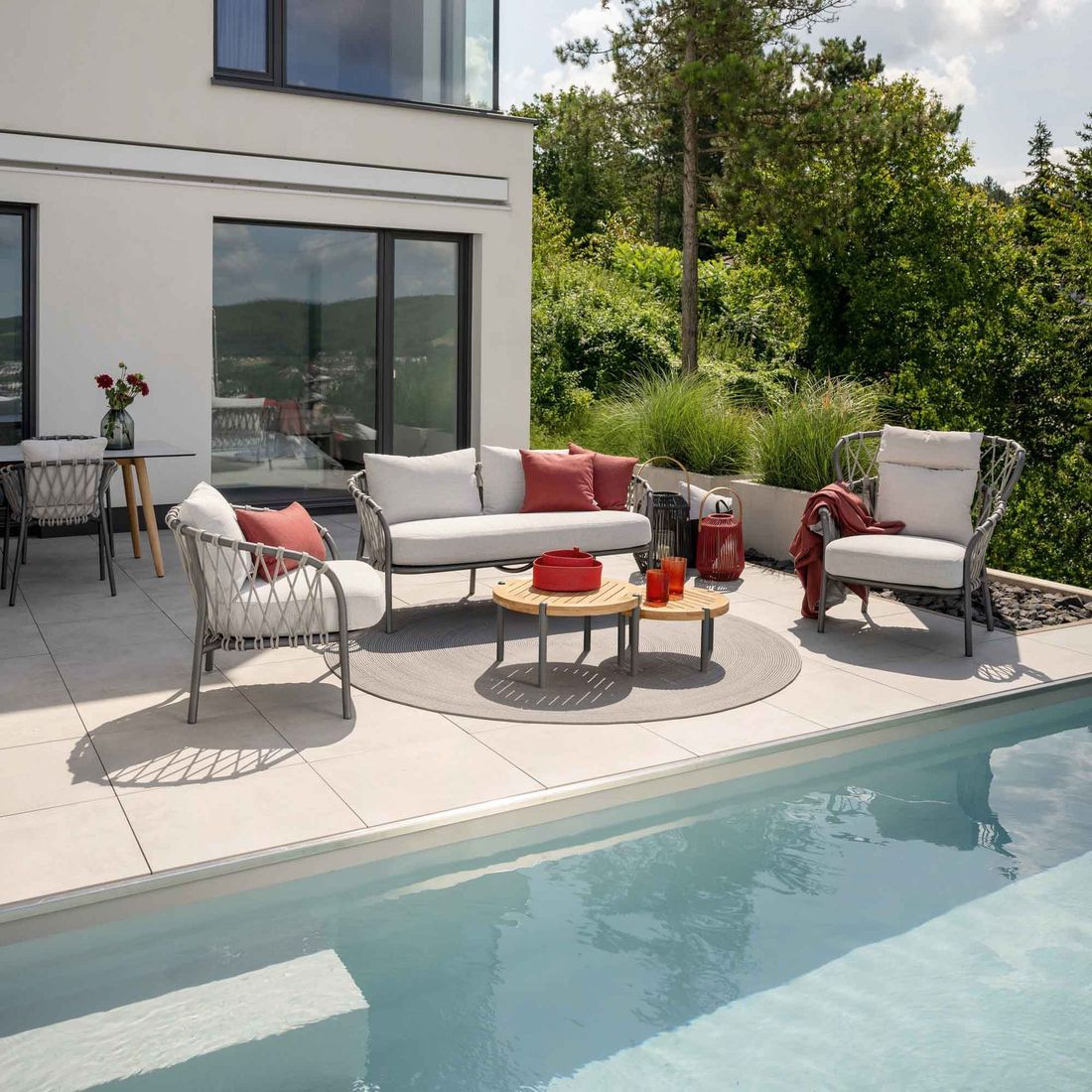 Stern Klea Diningsofa Aluminium/Rope/Sunbrella