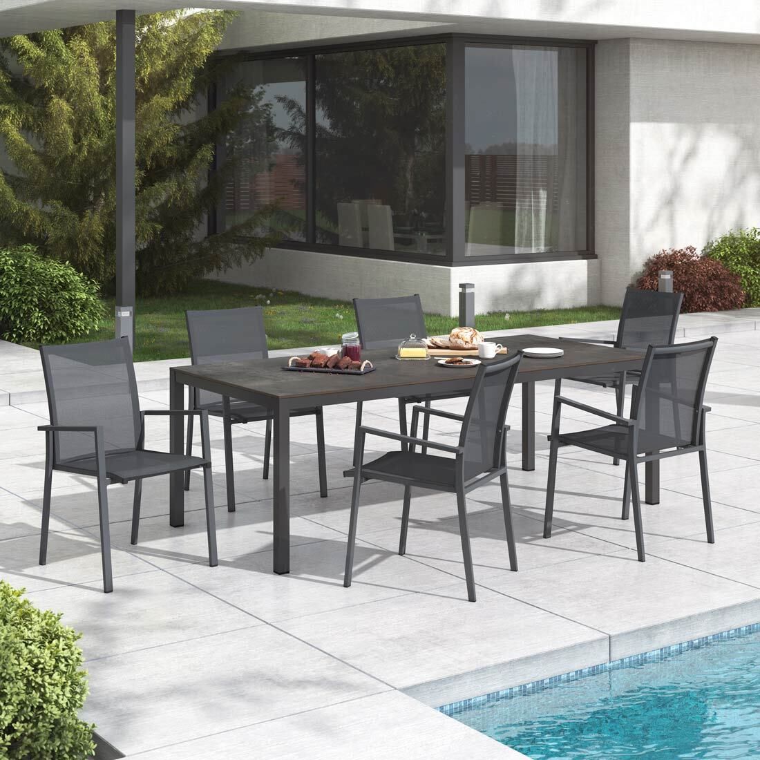 OUTLIV. Kobe Gartenmöbel-Set L (6 Plätze) Tisch 220x100cm