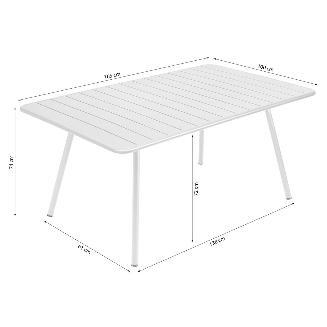 Fermob Luxembourg Gartentisch 165x100cm Aluminium