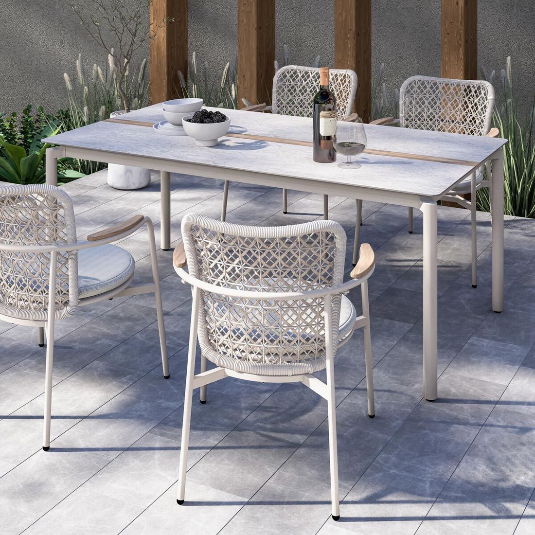 Zebra Liox Gartentisch Aluminium/HPL 180x100 cm
