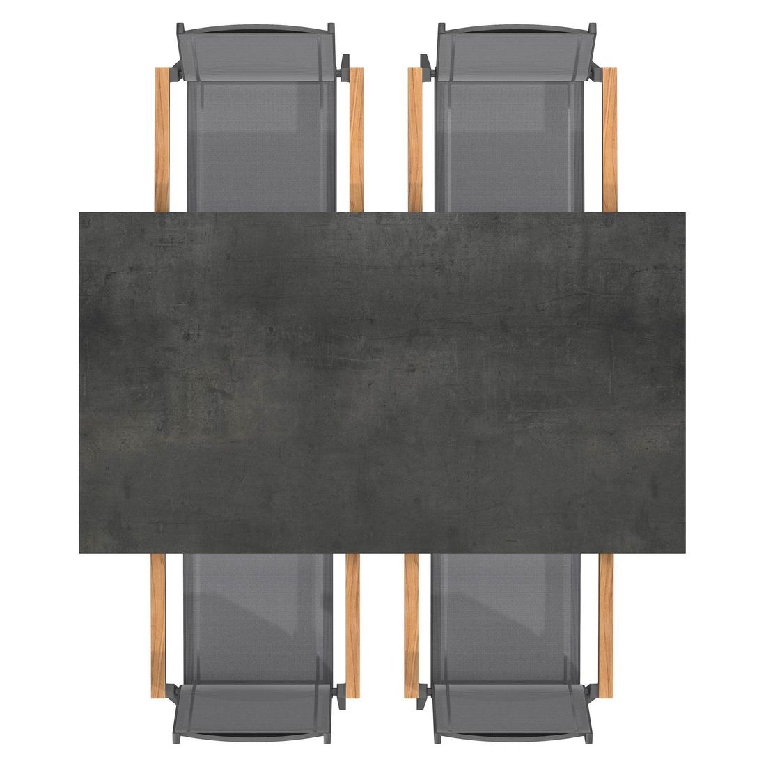 OUTLIV. Florenz Gartenmöbel-Set M (4 Plätze) Tisch 160x90cm