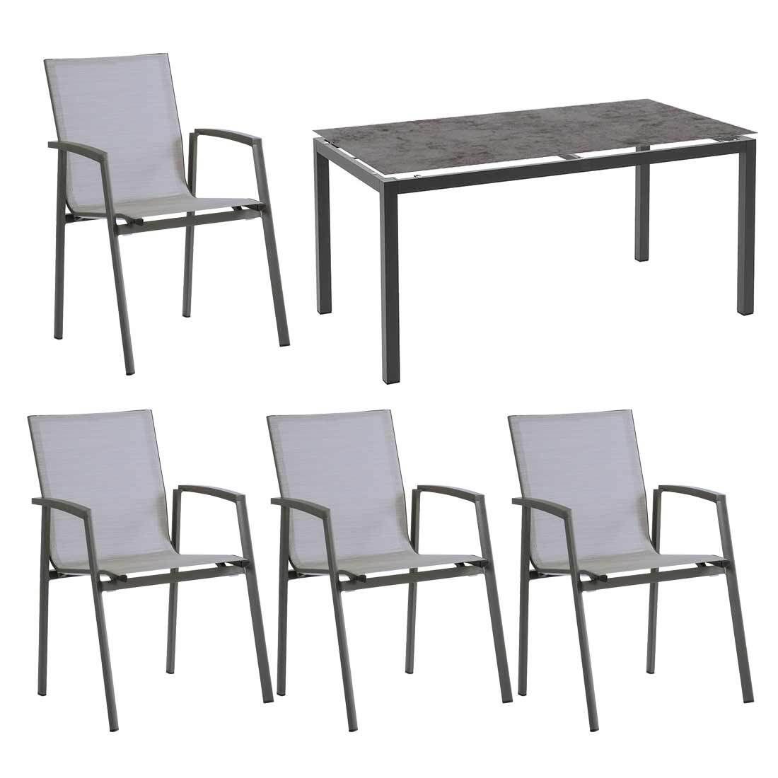 Stern New Top Gartenmöbel-Set M (4 Plätze) mit OUTLIV. Tisch 160x90cm