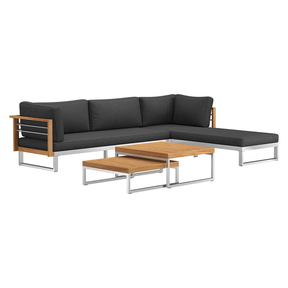 OUTLIV. Hawaii Ecklounge inkl. Loungetisch Edelstahl/Spun Polyester