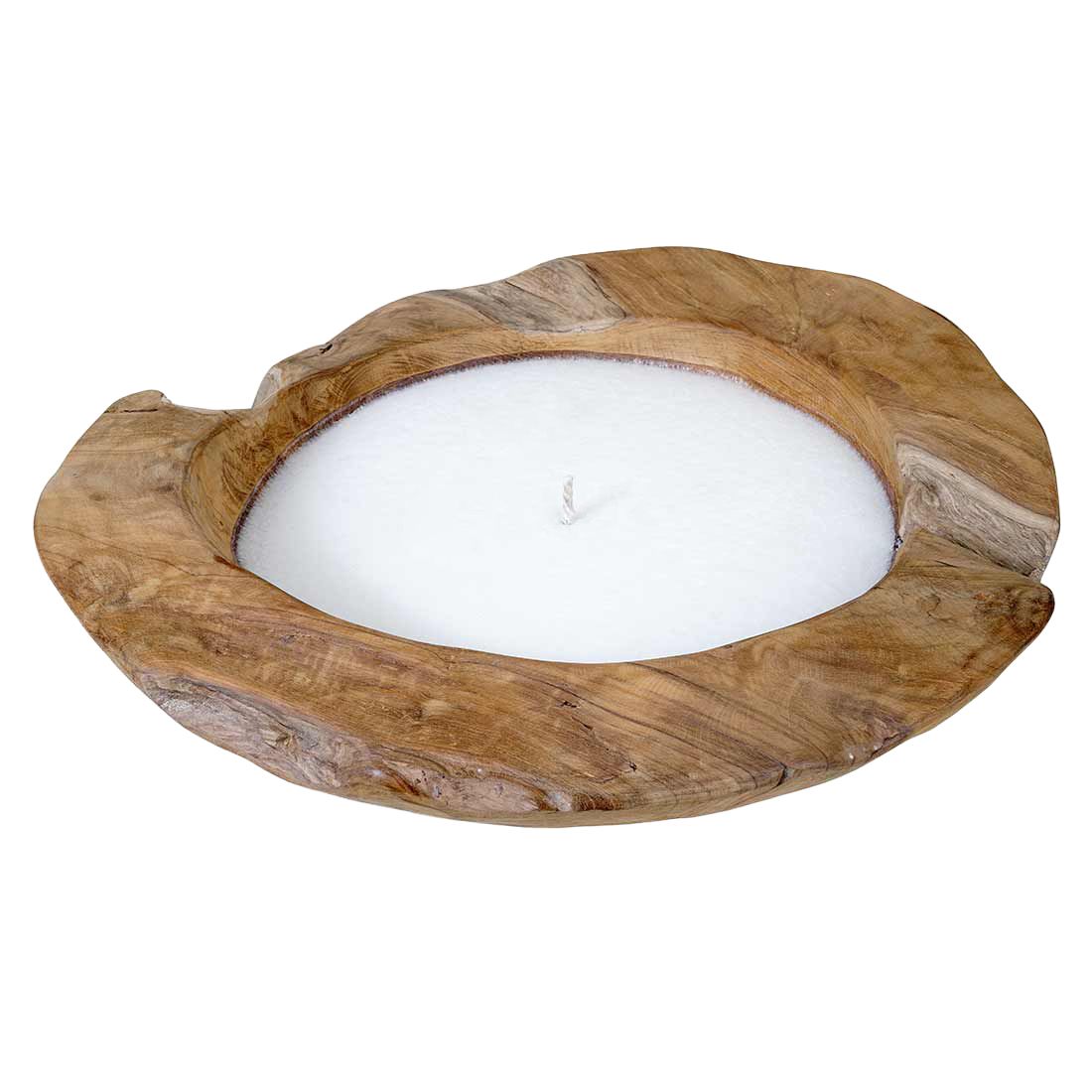 OUTLIV. Deko Kerze mit Schüssel Ø30cm Teak Wurzel
