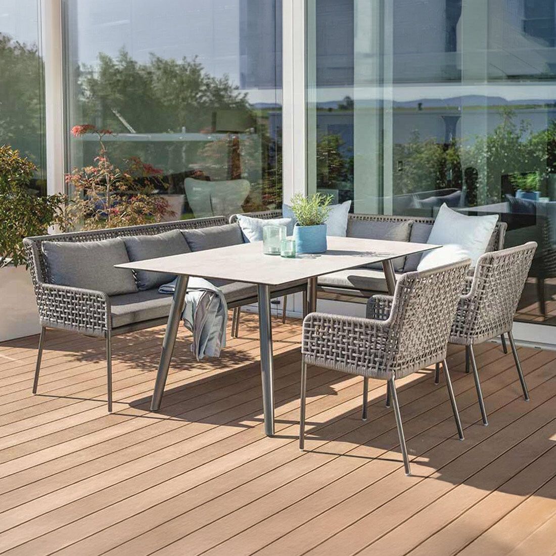 Stern Greta Dininglounge Tisch 180x100cm Aluminium/Polyacryl