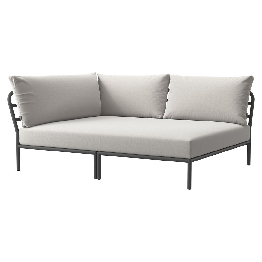 Houe Level 2 Cozy Eck-/Endmodul Aluminium/Sunbrella