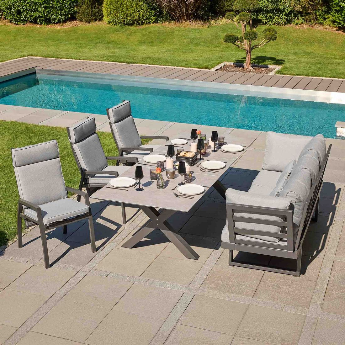 LC Garden Bondino Gartenmöbel-Set Tisch 200/260x100cm