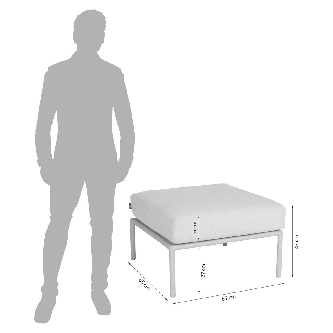 Stern Romy Loungehocker Aluminium/Outdoorstoff