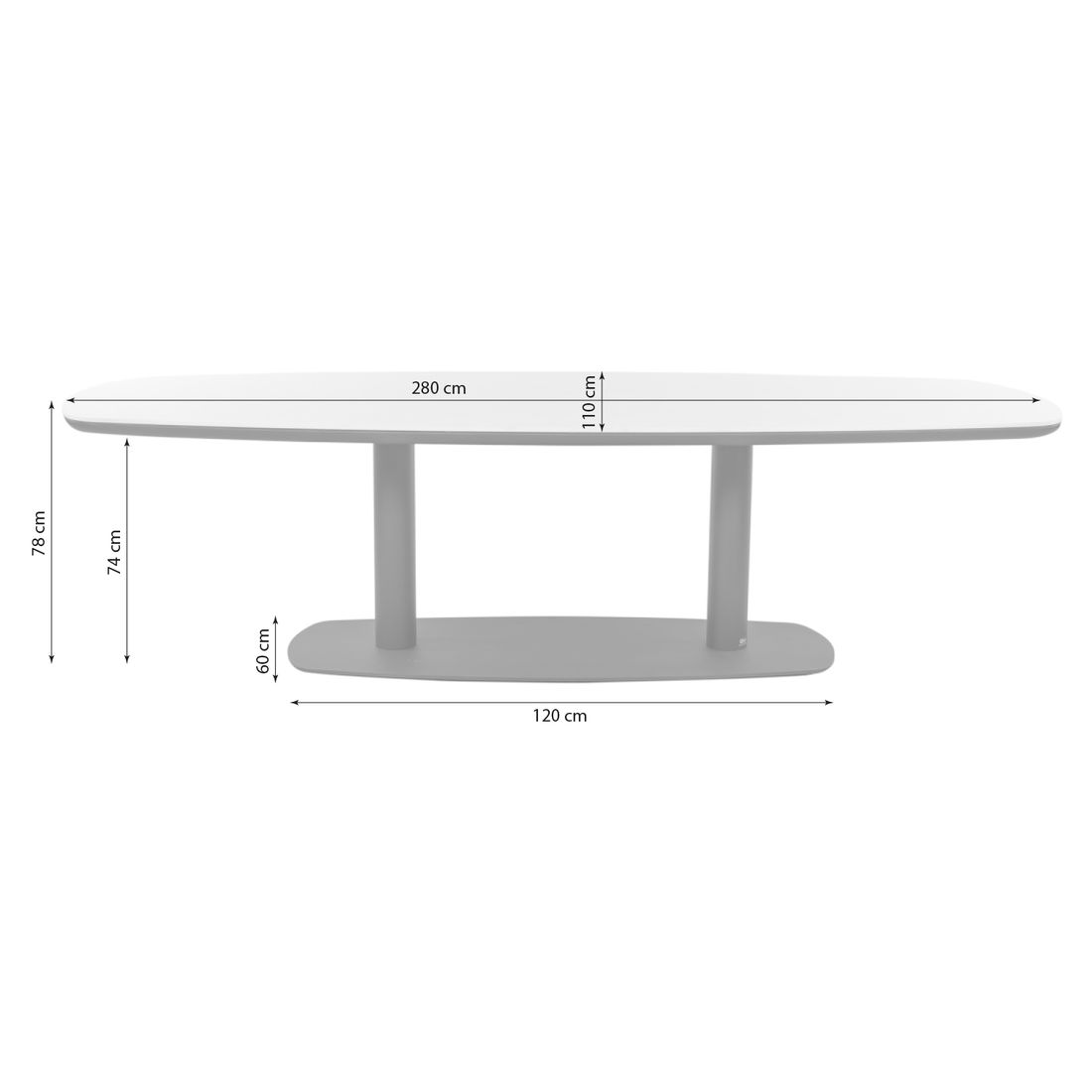 Apple Bee Melville Gartentisch 280x110cm Aluminium/Sinterstone