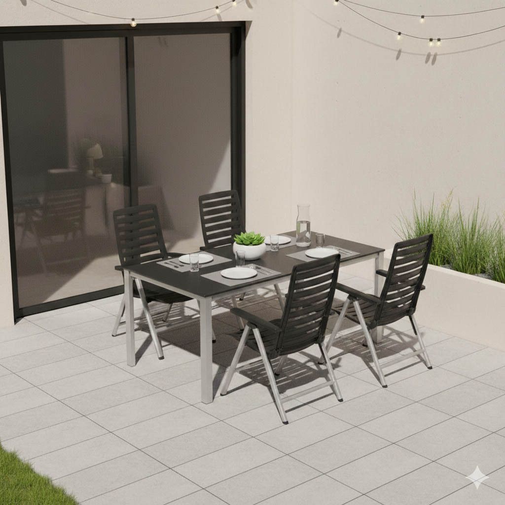 Kettler Wave Gartenmöbel-Set M (4 Plätze) Tisch 160x95cm