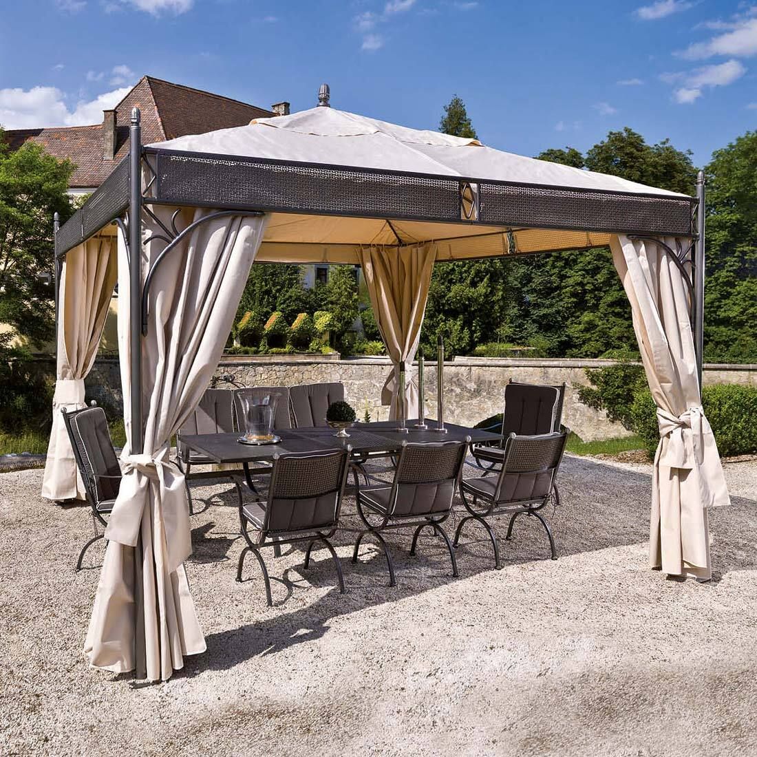 MBM Romeo Elegance Gartenpavillon 350x350x330cm Schmiedeeisen