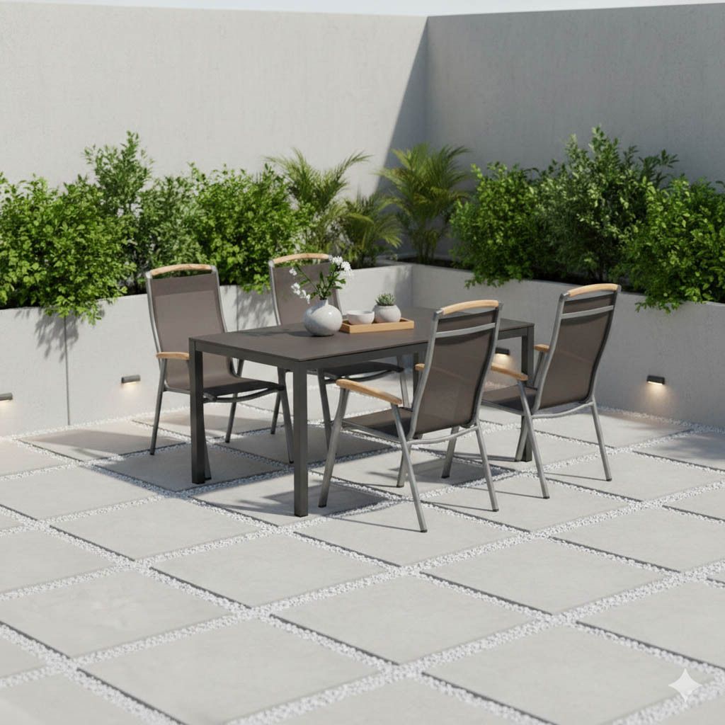Kettler Memphis Gartenmöbel-Set M (4 Plätze) mit OUTLIV. Tisch 160x90cm