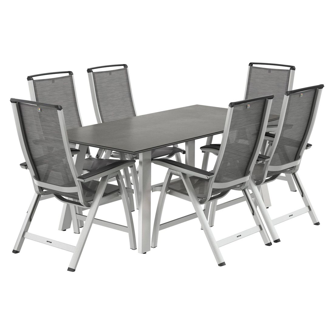 Kettler Forma II Gartenmöbel-Set L verstellbar (6 Plätze) mit OUTLIV. Tisch 180x90cm