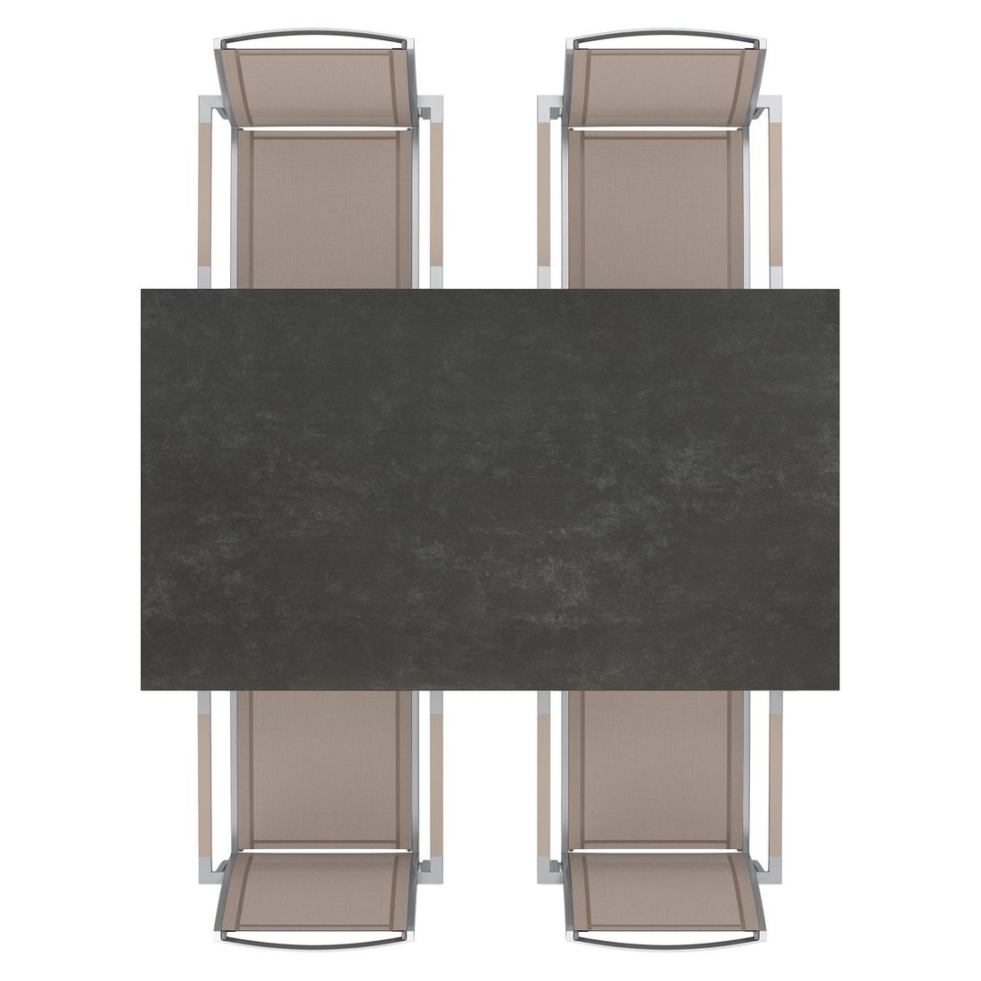 OUTLIV. Oviedo Gartenmöbel-Set M (4 Plätze) Tisch 160/217/267x92cm