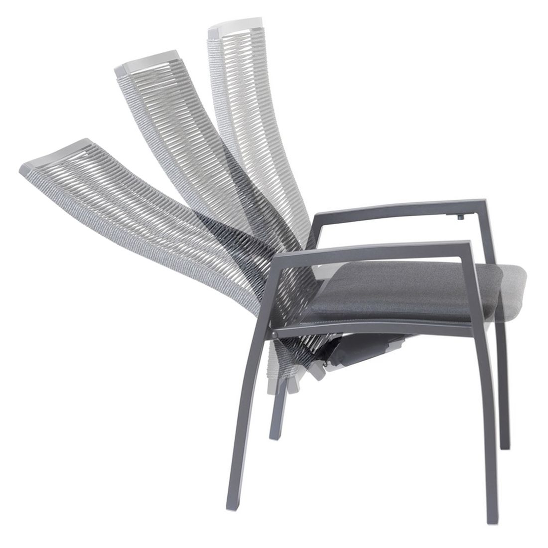 Interliving 7011 Gartensessel verstellbar Aluminium mit Sitzkissen
