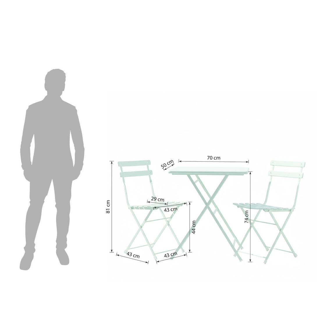 emu Arc en Ciel Gartenmöbel-Set S (2 Plätze) Tisch 70x50cm