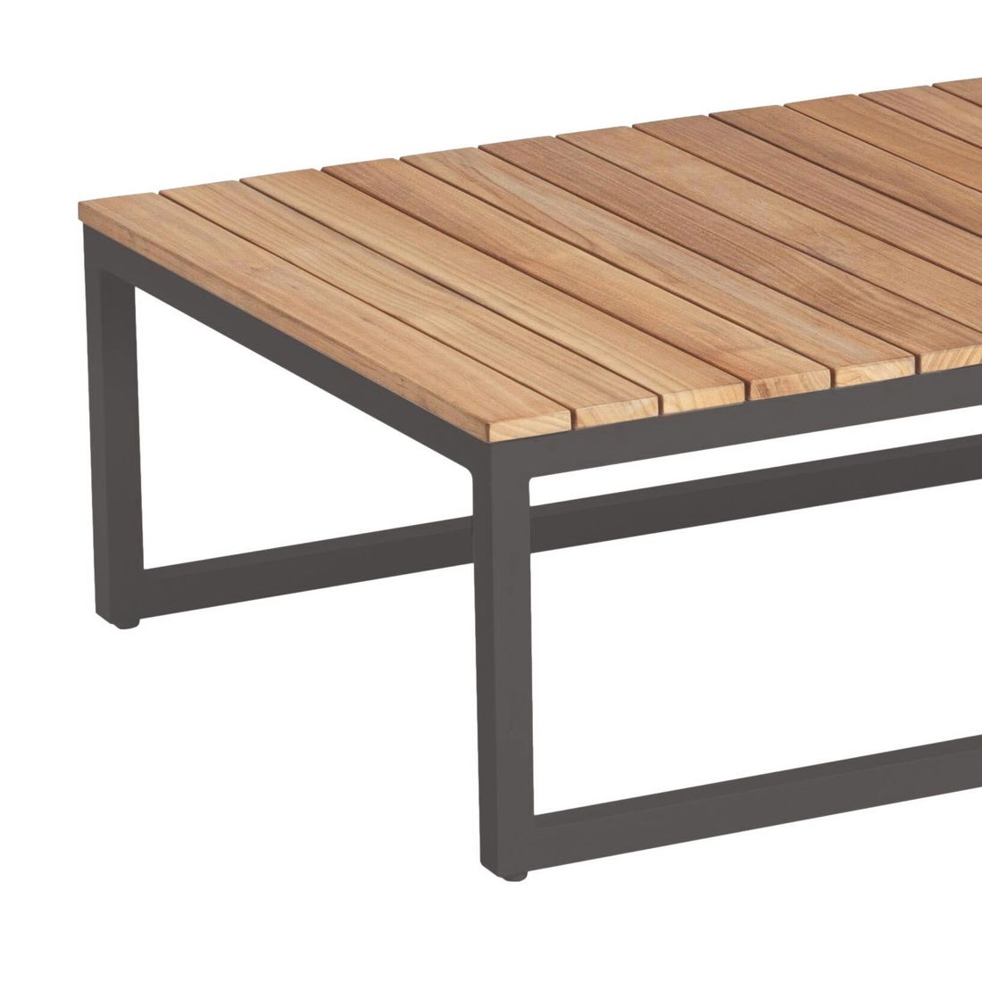 Kettler Ocean Skid Platform Loungetisch 95x70cm Aluminium/Teak