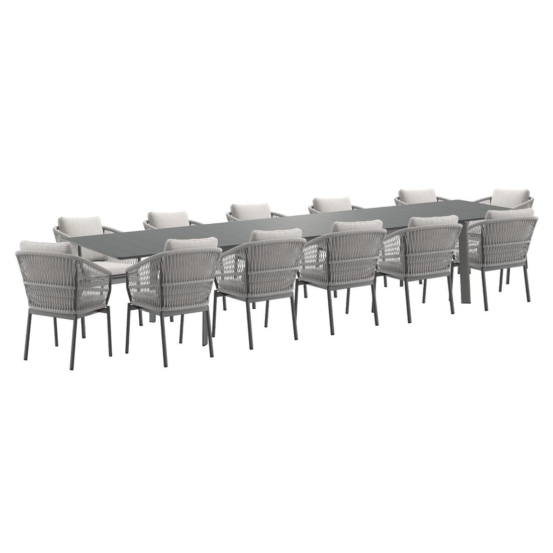 OUTLIV. Alicante Gartenmöbel-Set XXL (12 Plätze) Tisch 266/331/396x110cm