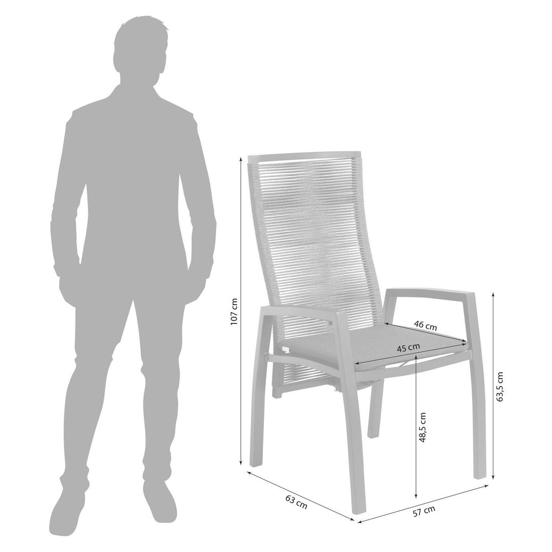 Interliving 7011 Gartenmöbel-Set M (5 Plätze) Tisch Ø140cm