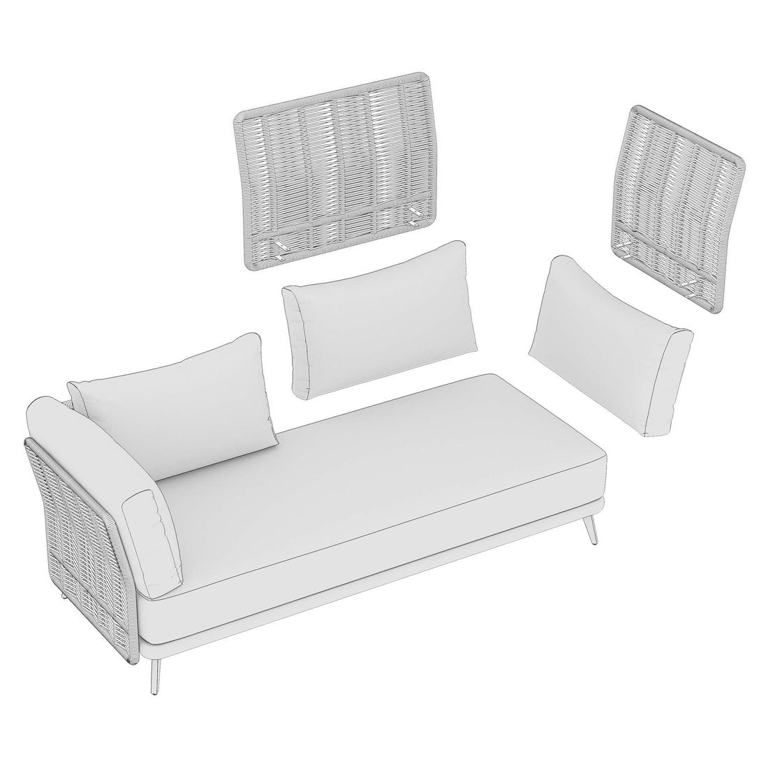 OUTLIV. Ava Gartenloungesofa Akazie/Rope/Polyester