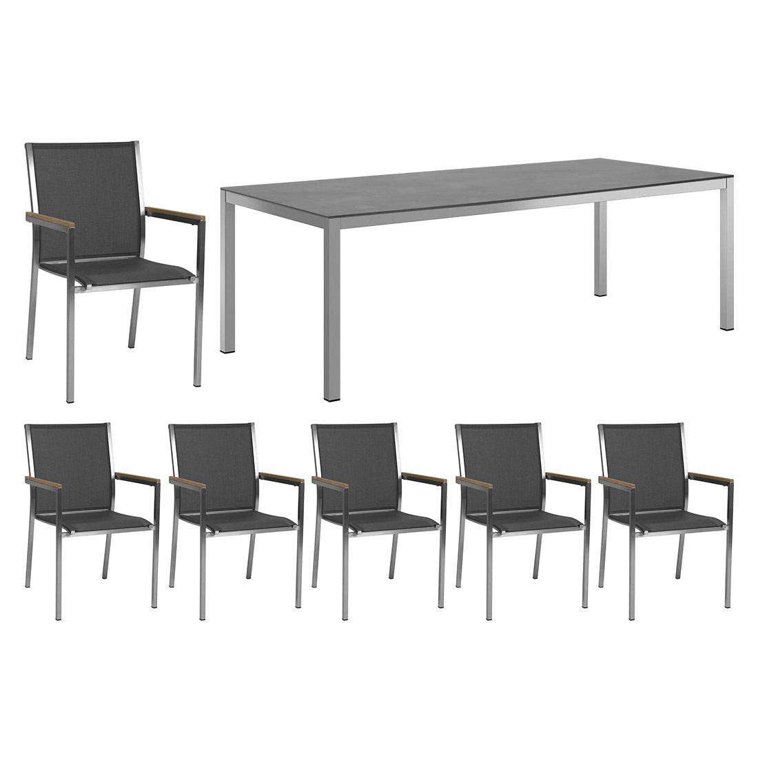 Stern Polaris Gartenmöbel-Set L (6 Plätze) mit OUTLIV. Tisch 220x100cm