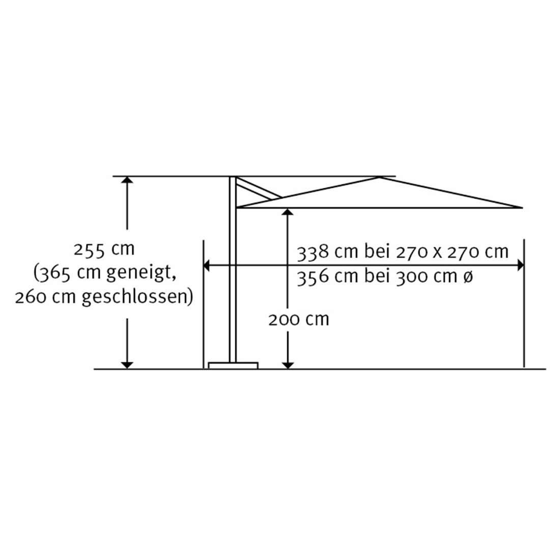 Schneider Rhodos Basic Twist Ampelschirm Ø300cm