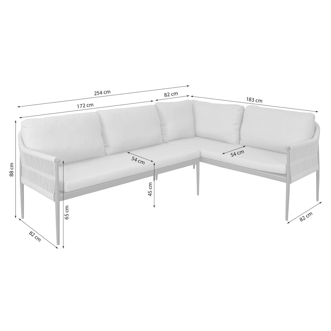 LC Garden Bari Ecklounge Aluminium/Rope
