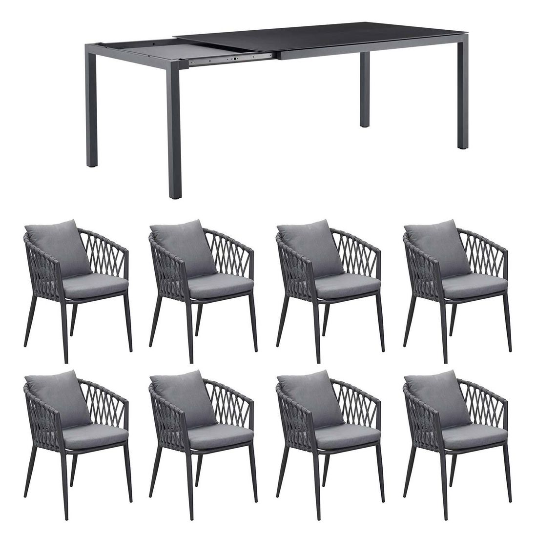 LC Garden Sunrepo Gartenmöbel-Set XL (8 Plätze) Tisch 160/240x100cm