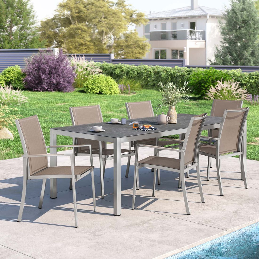 OUTLIV. Oviedo Gartenmöbel-Set L (6 Plätze) Tisch 220x100cm