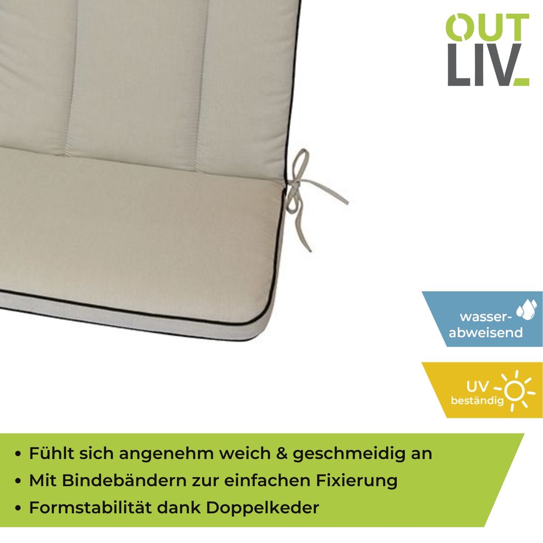 OUTLIV. Romeo Elegance 3-Sitzer-Bankauflage 162x97cm Dralon