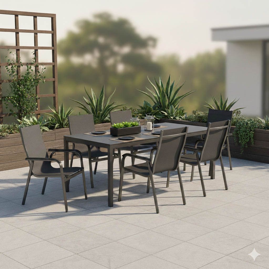 Kettler Basic+ Premium Gartenmöbel-Set L (6 Plätze) mit OUTLIV. Tisch 220x100cm