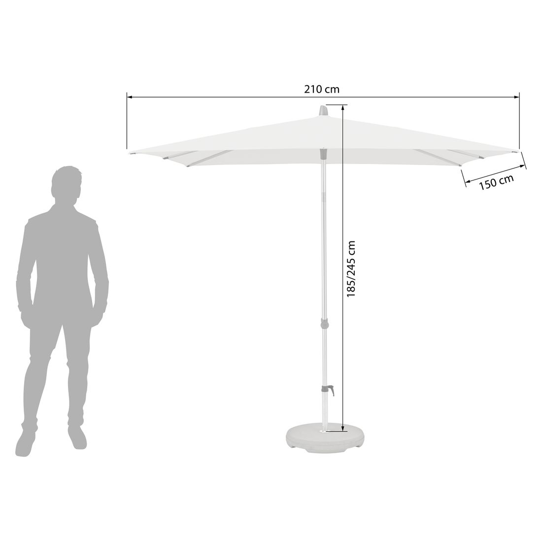 Glatz Alu Smart Mittelstockschirm 210x150cm