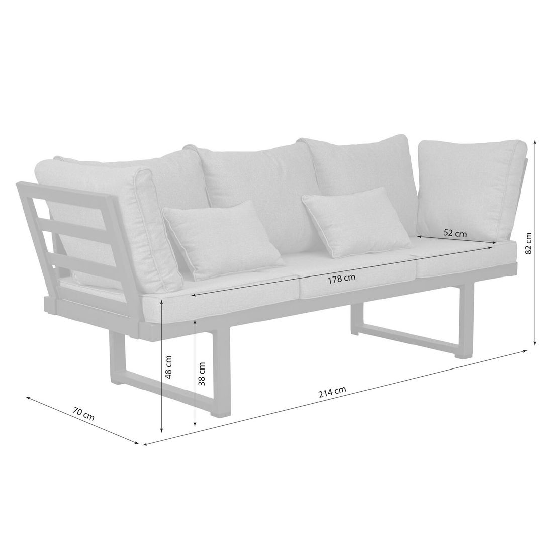 LC Garden Bondino Diningsofa verstellbar
