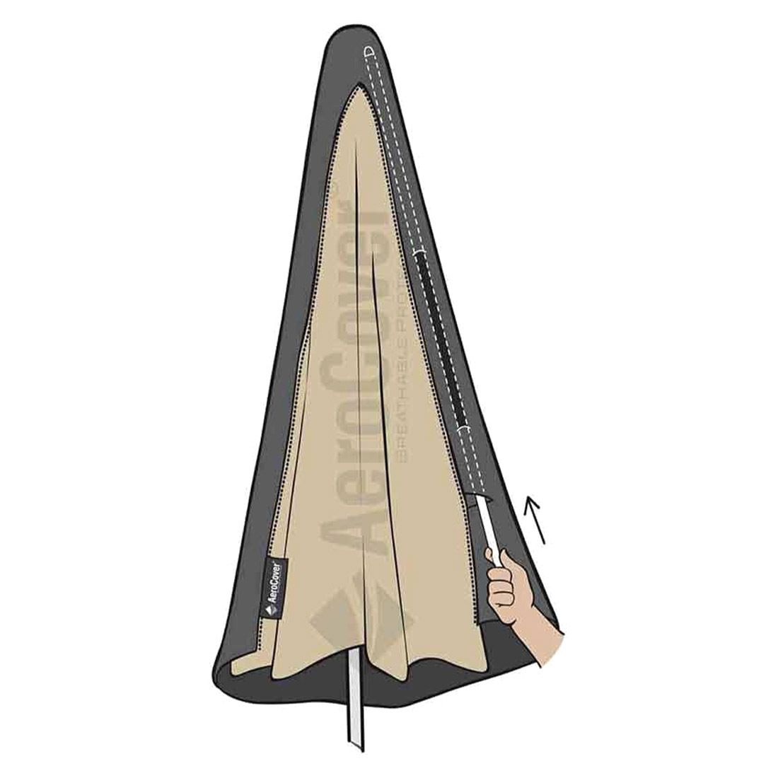 AeroCover Schutzhülle für Mittelstockschirme 210x140cm, Ø300cm