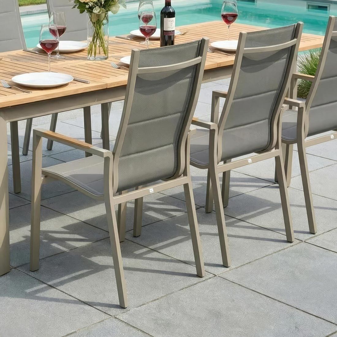 LC Garden Unicamo Stapelsessel Hochlehner Aluminium/Textilene