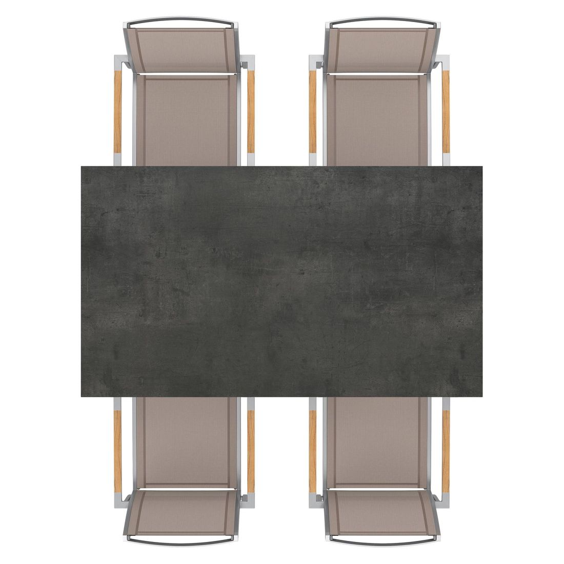 OUTLIV. Oviedo Gartenmöbel-Set M (4 Plätze) Tisch 160/217/267x92cm