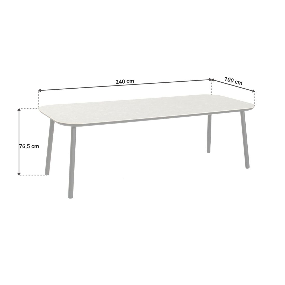 SCHÖNER WOHNEN-Kollektion Mivo Gartentisch 240x100cm Aluminium/Sinterstone