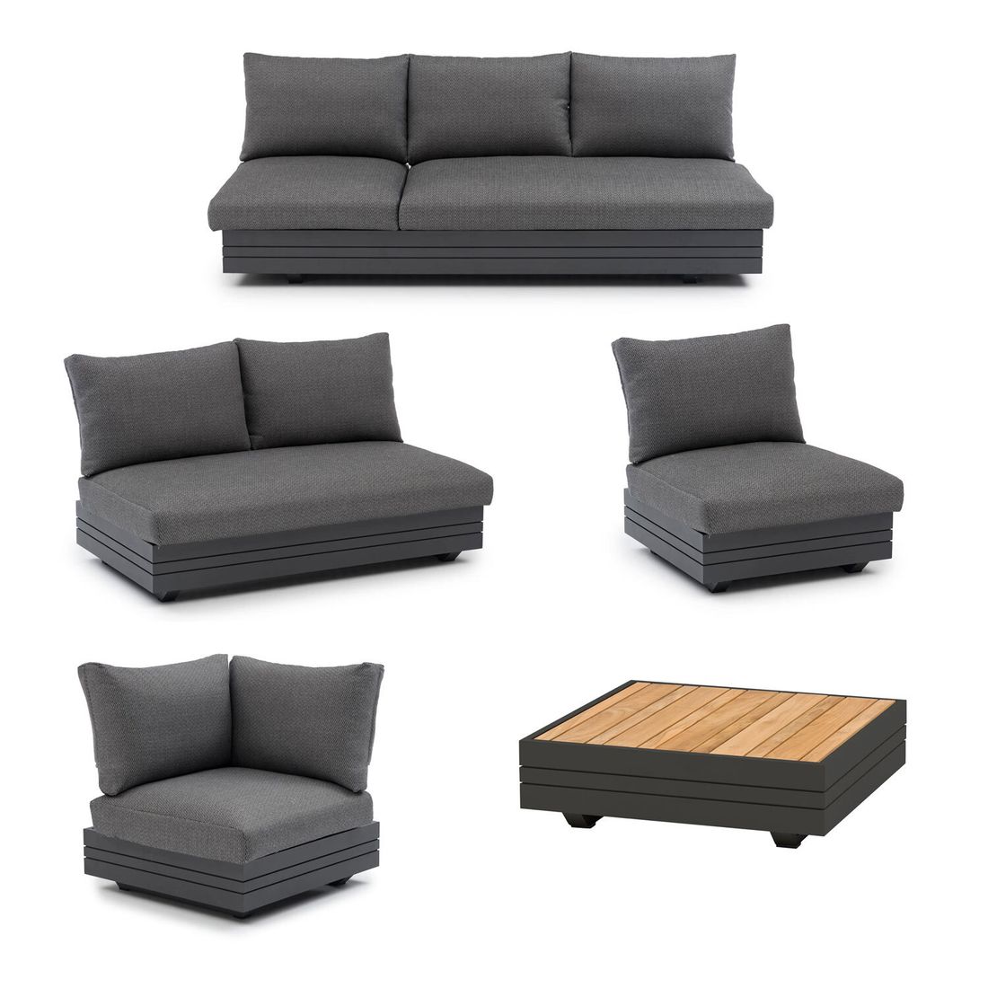 Zebra Cubo Neo Ecklounge inkl. Loungetisch Aluminium/Sunproof