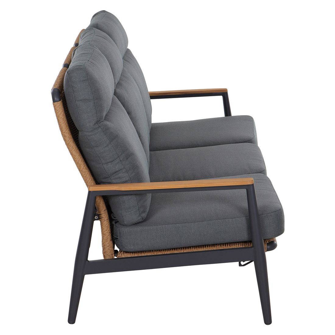 Siena Garden Roma Loungeset verstellbar inkl. Loungetisch Aluminium/Gardino-Geflecht