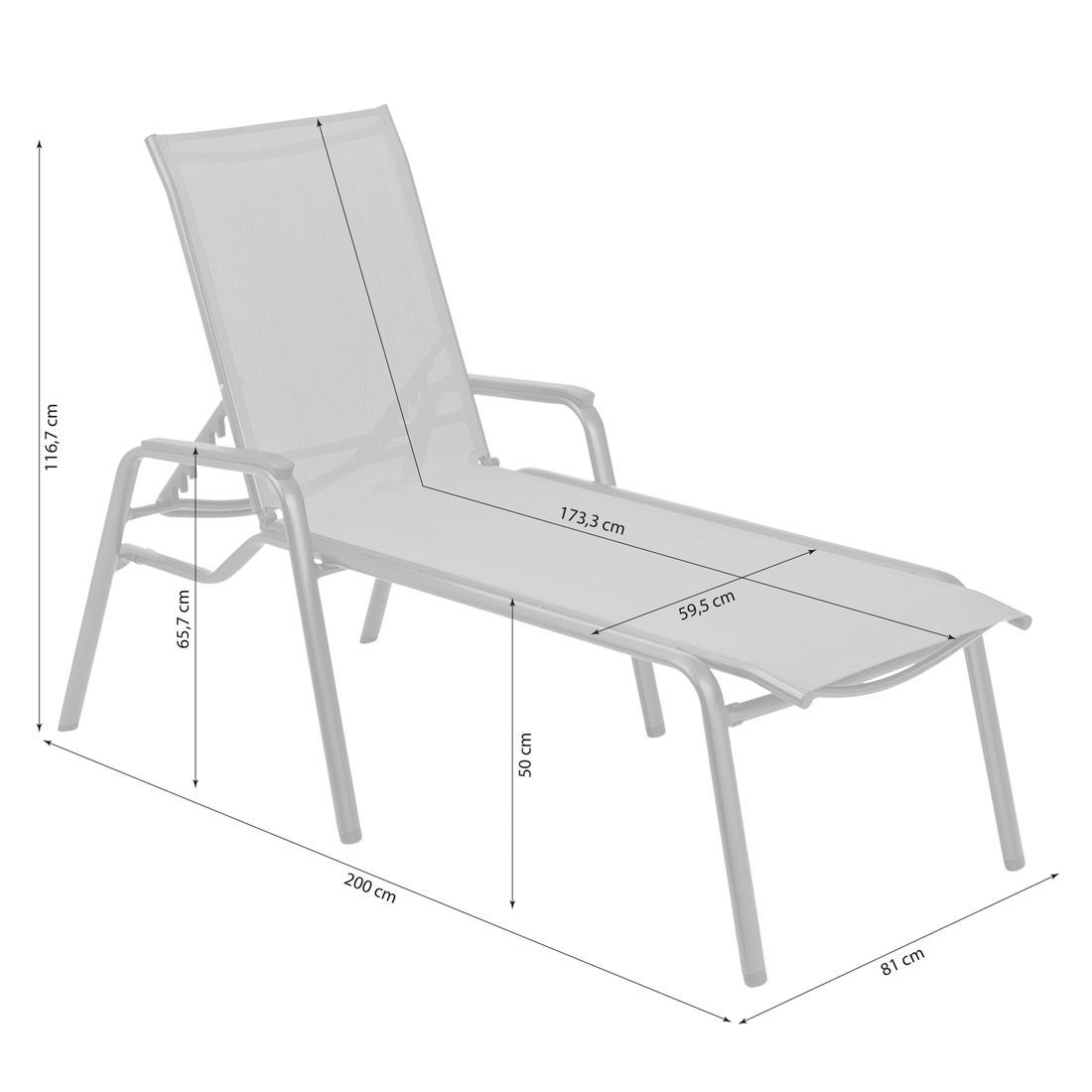 Kettler Cirrus Gartenliege Aluminium/Outdoorgewebe